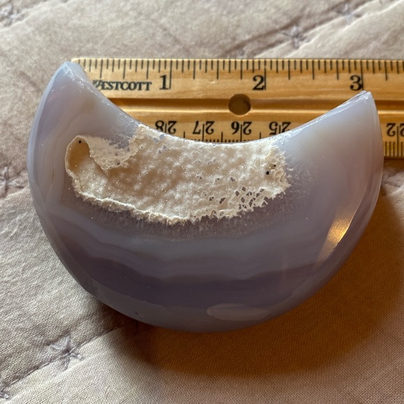 Agate Druzy Moon. GORGEOUS 🔥. Sparkling. Bluish grey tones with bright druzy/wt - Picture 8 of 17